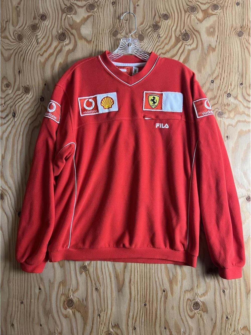 FERRARI F1 Team Rare Racing Mens M Sweatshirt Fleece Sweater FILA Original Shell